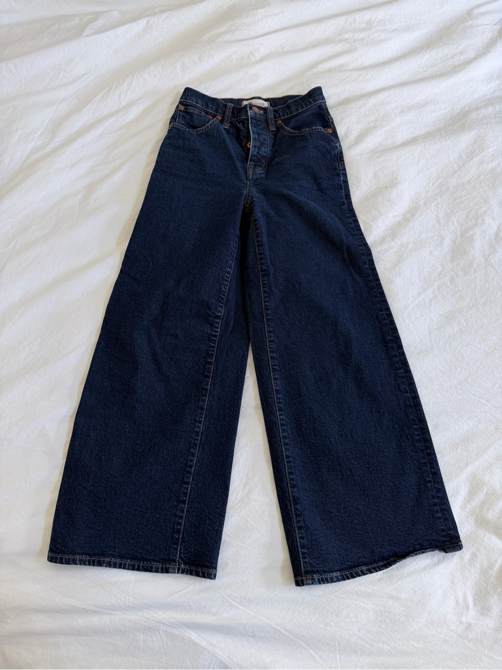 Madewell Dark Navy Wide-Leg Jeans